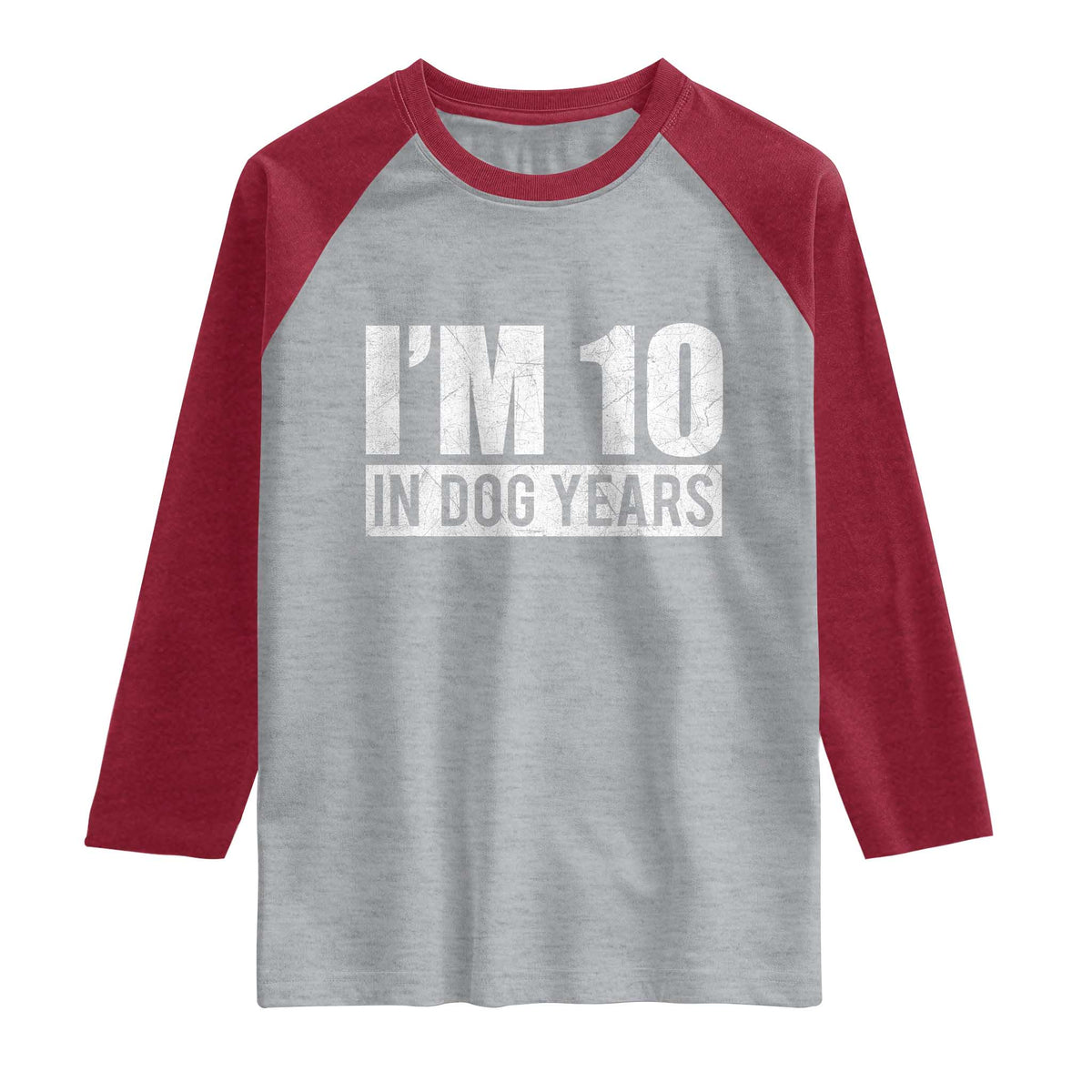 70th Birthday Funny I Am 10 In Dog Years Raglan Shirt 70 Years Old Gifts