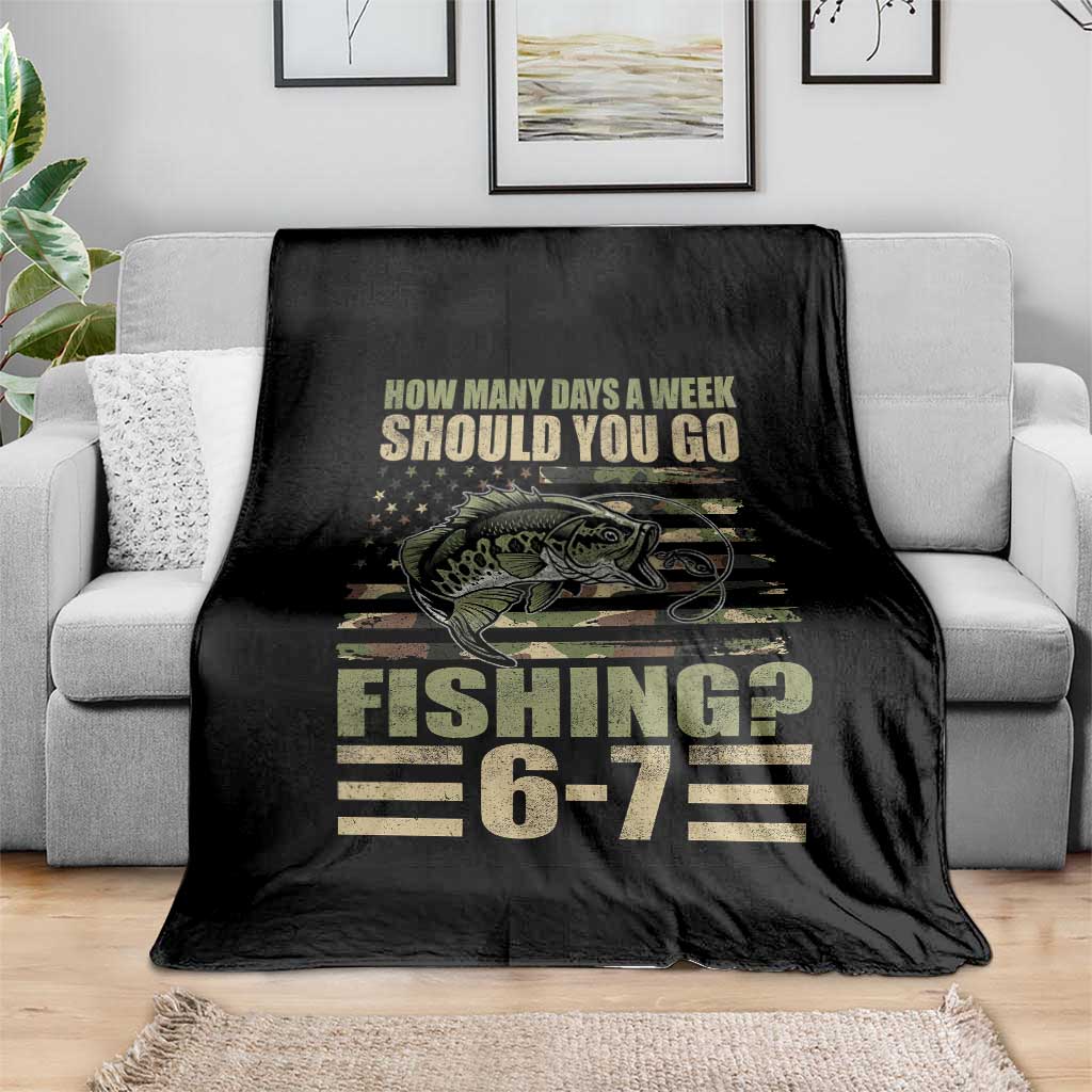 Fishing 67 Meme Throw Blanket How Many Days A Week Should You Go Fishing Camo Flag