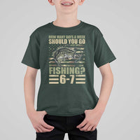 Fishing 67 Meme T Shirt For Kid How Many Days A Week Should You Go Fishing Camo Flag