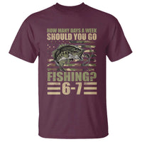 Fishing 67 Meme T Shirt How Many Days A Week Should You Go Fishing Camo Flag