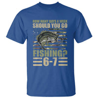 Fishing 67 Meme T Shirt How Many Days A Week Should You Go Fishing Camo Flag