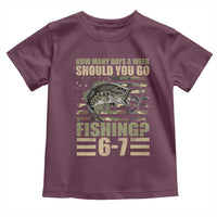 Fishing 67 Meme Toddler T Shirt How Many Days A Week Should You Go Fishing Camo Flag