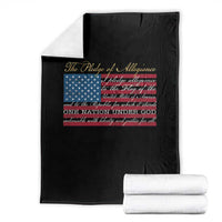 The Pledge of Allegiance Throw Blanket US Military Veteran Patriotic American Flag