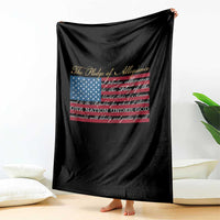 The Pledge of Allegiance Throw Blanket US Military Veteran Patriotic American Flag