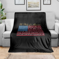 The Pledge of Allegiance Throw Blanket US Military Veteran Patriotic American Flag