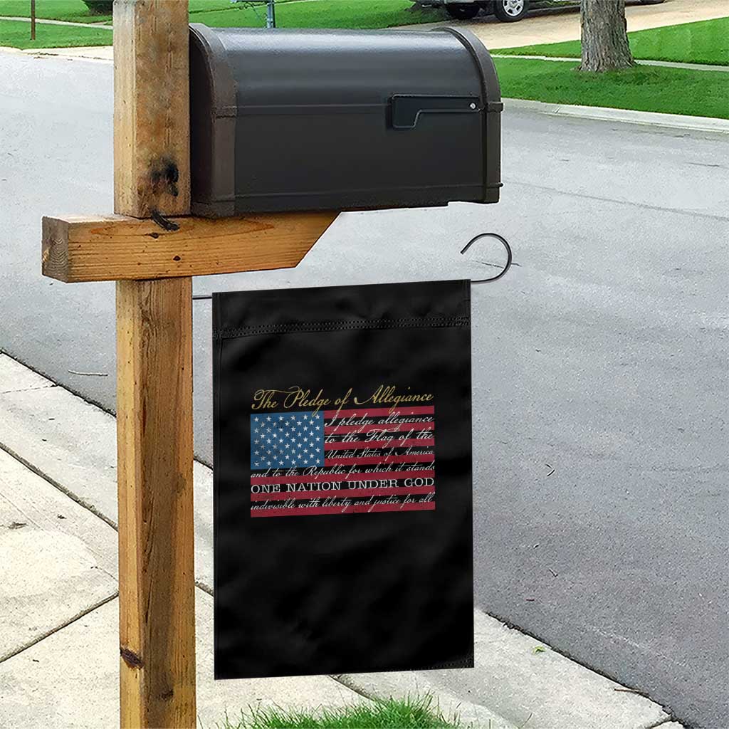 The Pledge of Allegiance Garden Flag US Military Veteran Patriotic American Flag
