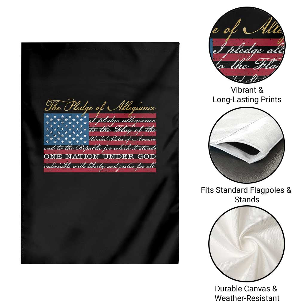 The Pledge of Allegiance Garden Flag US Military Veteran Patriotic American Flag
