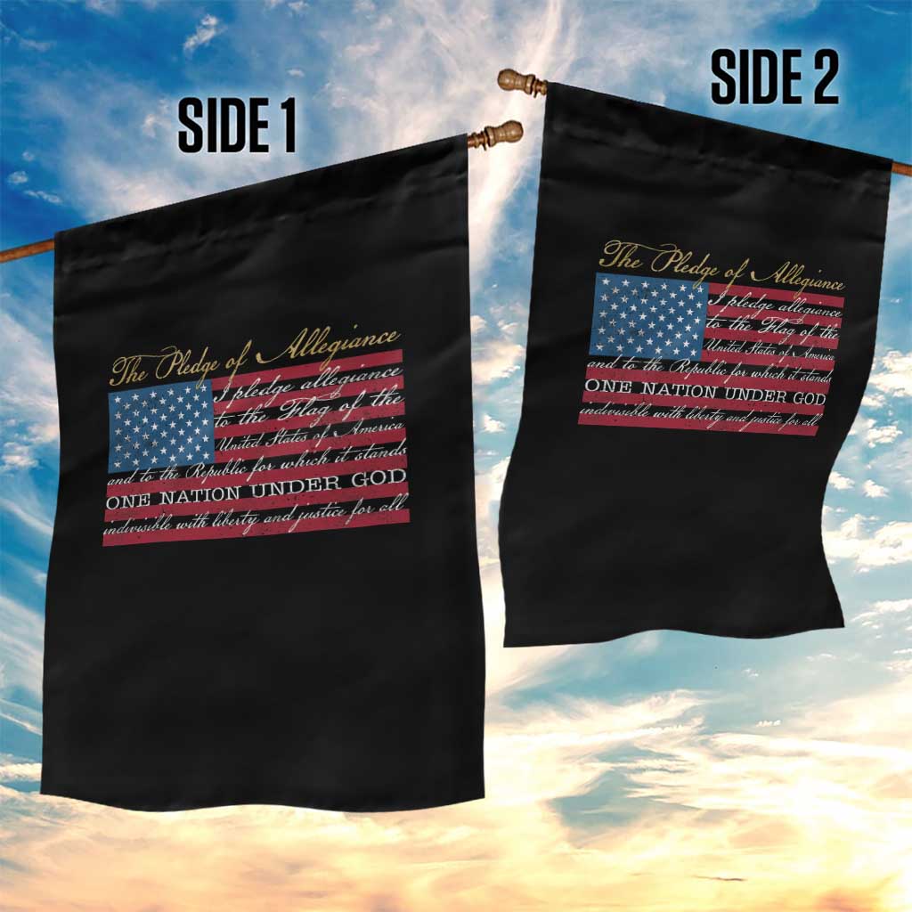 The Pledge of Allegiance Garden Flag US Military Veteran Patriotic American Flag