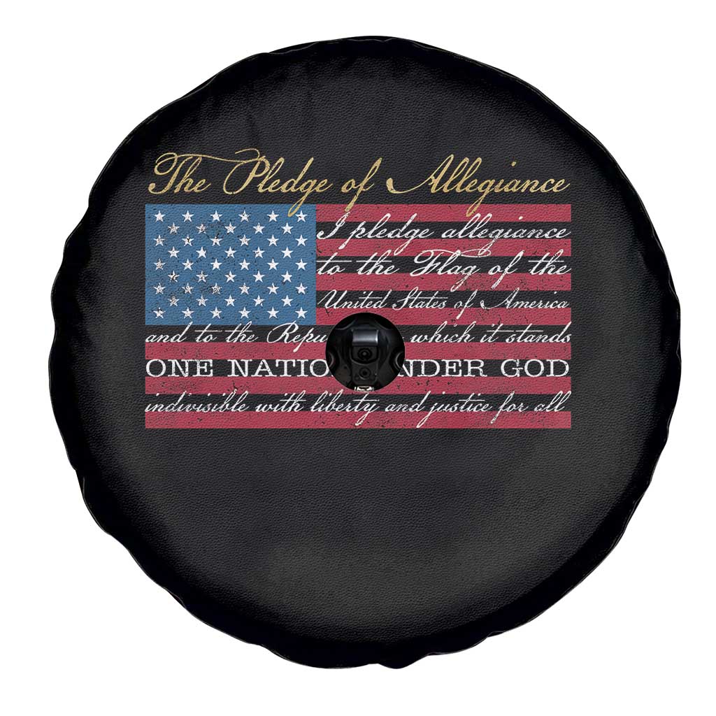 The Pledge of Allegiance Spare Tire Cover US Military Veteran Patriotic American Flag