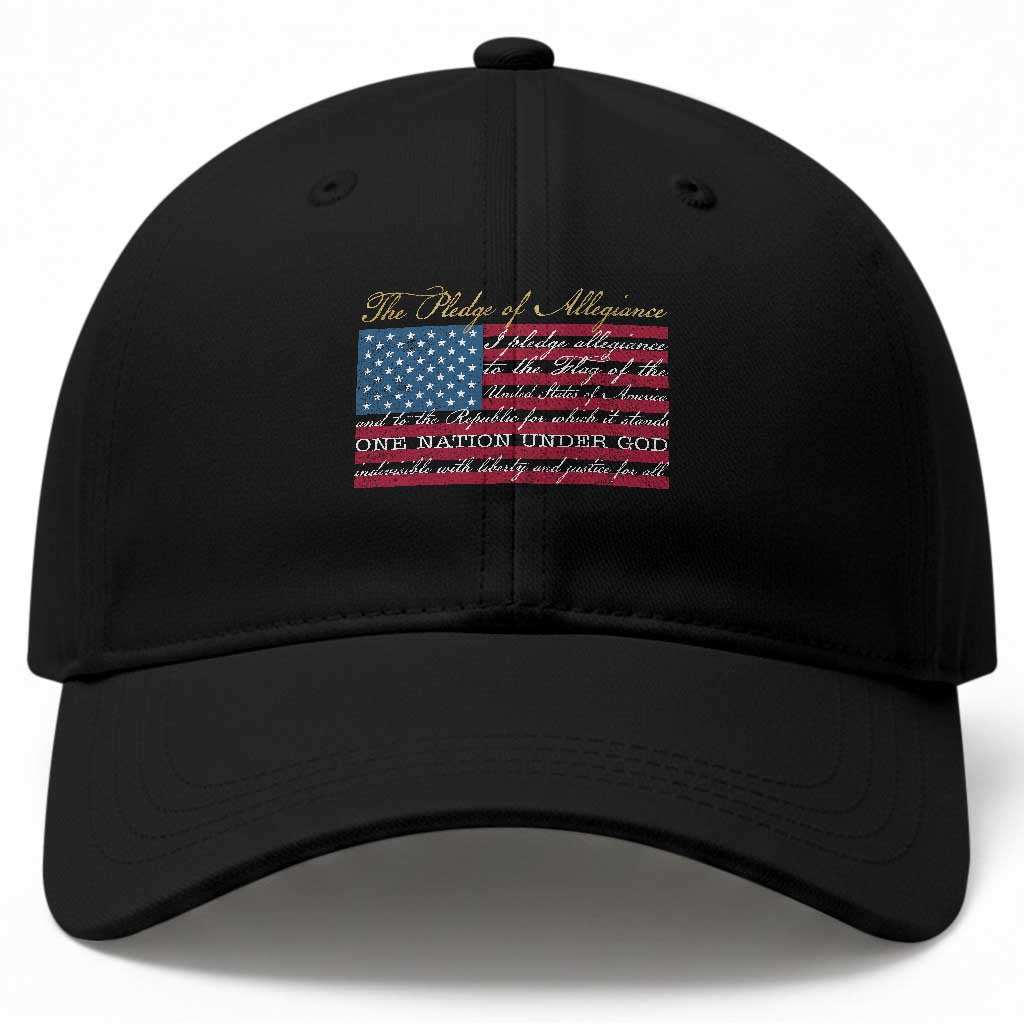 The Pledge of Allegiance Baseball Cap US Military Veteran Patriotic American Flag