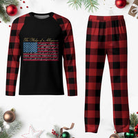 The Pledge of Allegiance Plaid Pajama Set US Military Veteran Patriotic American Flag