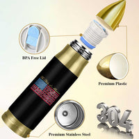 The Pledge of Allegiance Bullet Tumbler US Military Veteran Patriotic American Flag