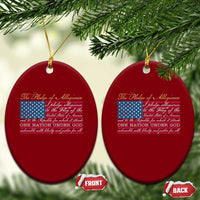 The Pledge of Allegiance Ceramic Ornament US Military Veteran Patriotic American Flag