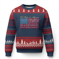 The Pledge of Allegiance Ugly Christmas Sweater US Military Veteran Patriotic American Flag