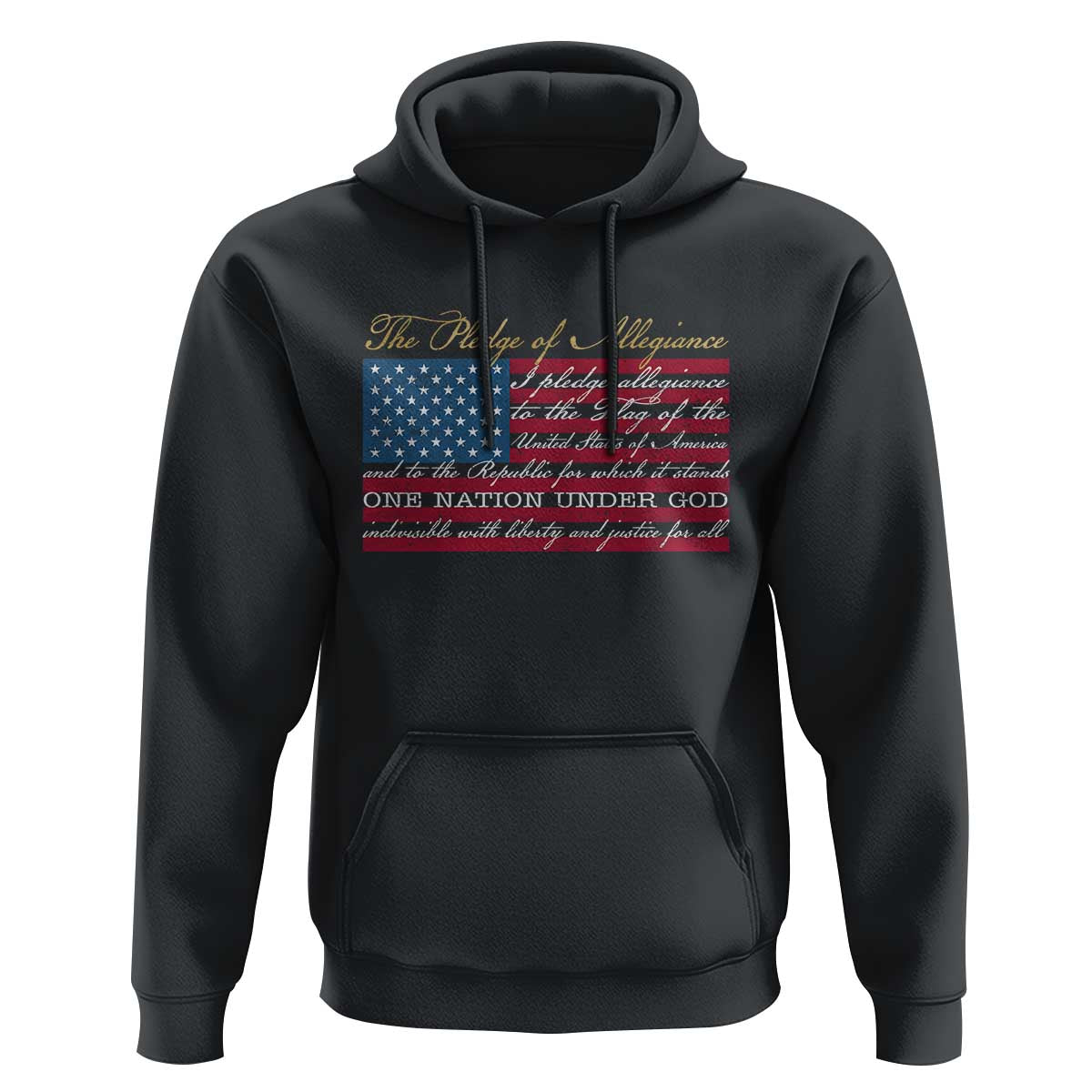 The Pledge of Allegiance Hoodie US Military Veteran Patriotic American Flag