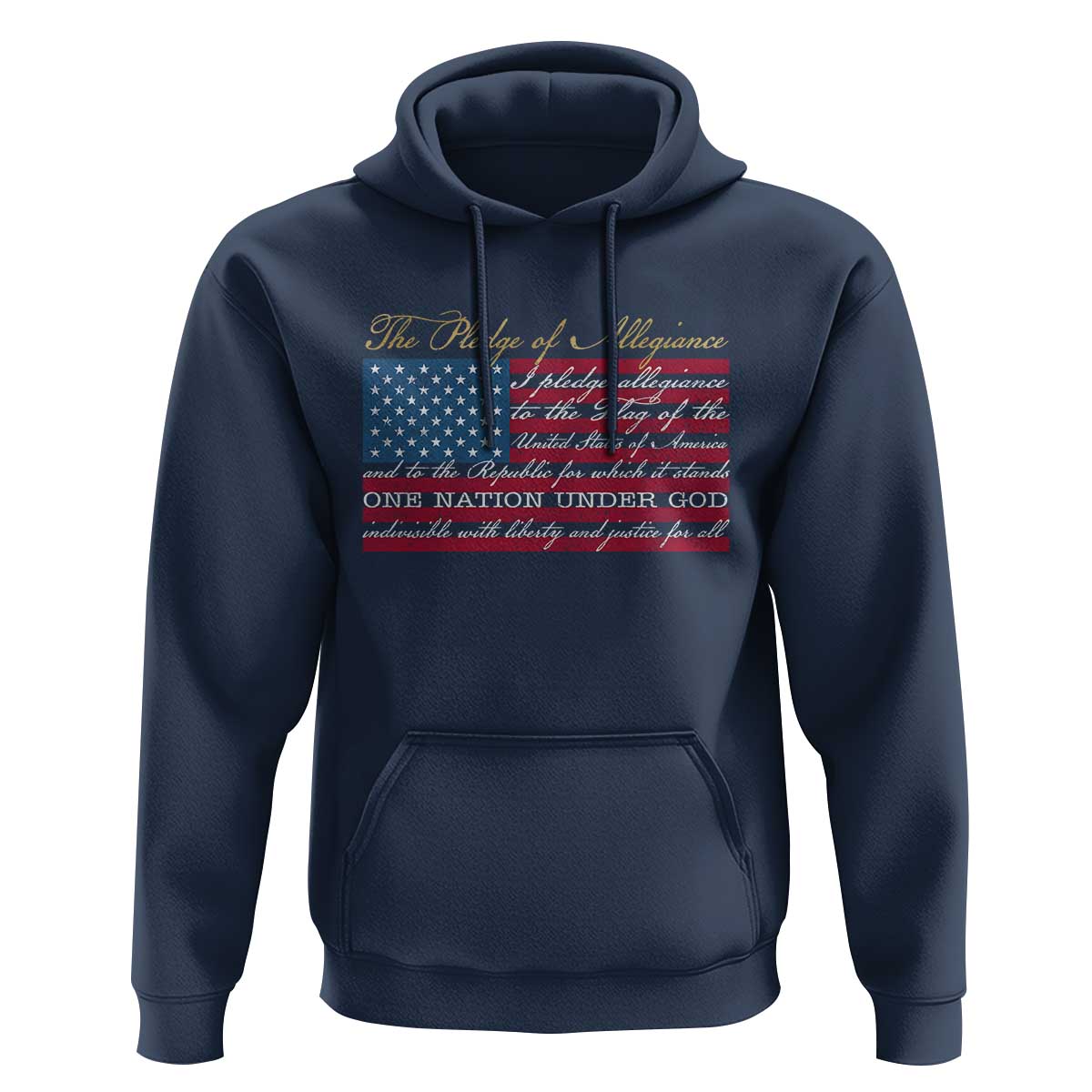 The Pledge of Allegiance Hoodie US Military Veteran Patriotic American Flag