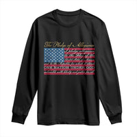 The Pledge of Allegiance Long Sleeve Shirt US Military Veteran Patriotic American Flag