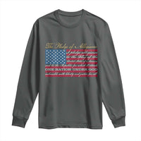 The Pledge of Allegiance Long Sleeve Shirt US Military Veteran Patriotic American Flag