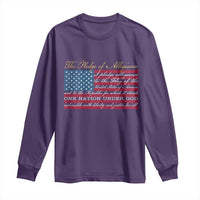 The Pledge of Allegiance Long Sleeve Shirt US Military Veteran Patriotic American Flag