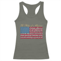 The Pledge of Allegiance Racerback Tank Top US Military Veteran Patriotic American Flag