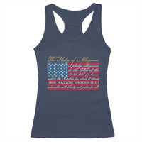 The Pledge of Allegiance Racerback Tank Top US Military Veteran Patriotic American Flag