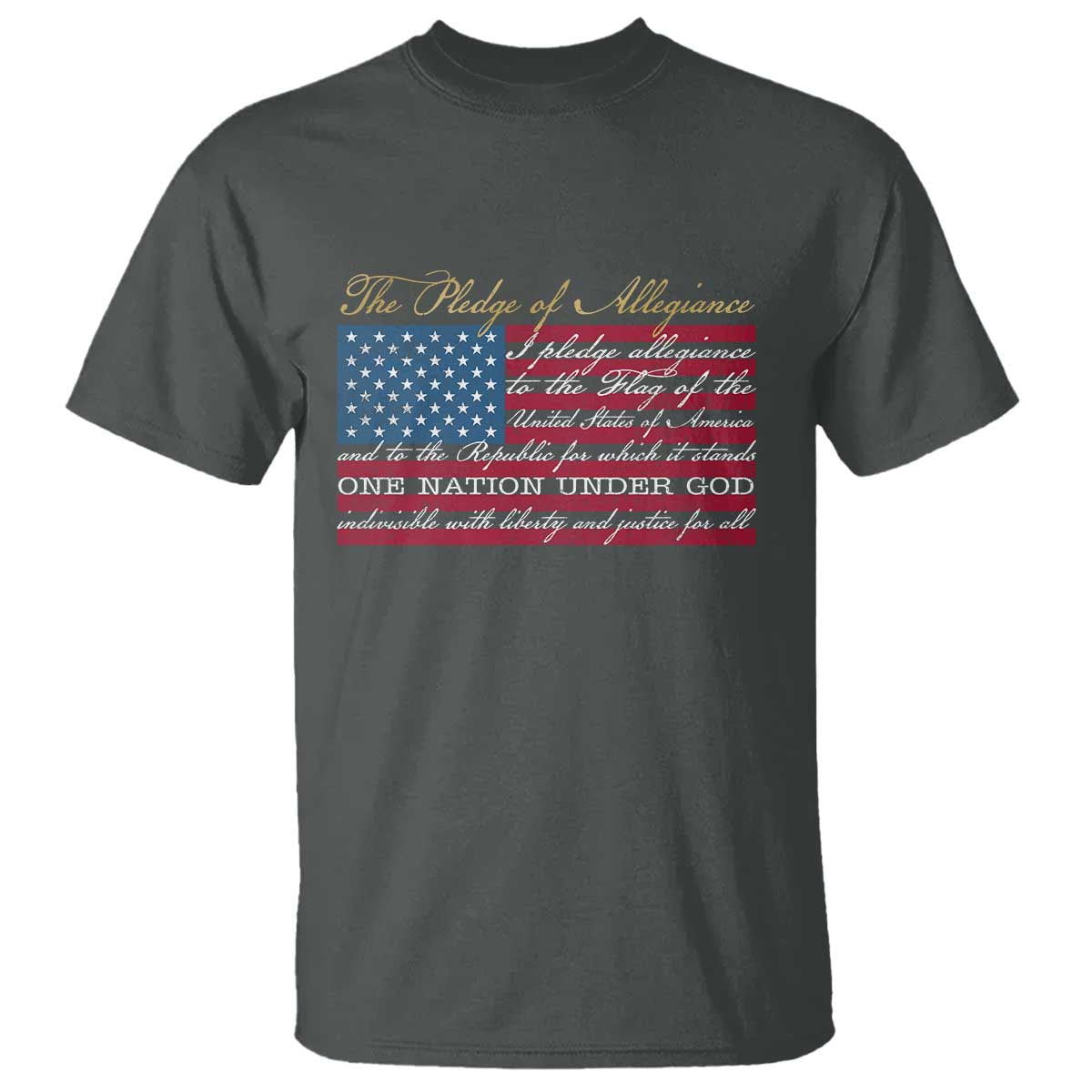 The Pledge of Allegiance T Shirt US Military Veteran Patriotic American Flag