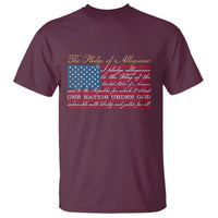 The Pledge of Allegiance T Shirt US Military Veteran Patriotic American Flag