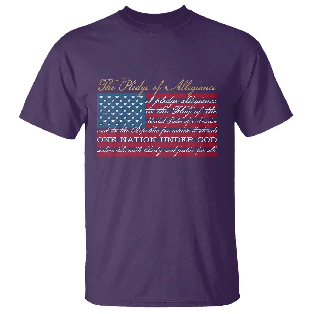The Pledge of Allegiance T Shirt US Military Veteran Patriotic American Flag