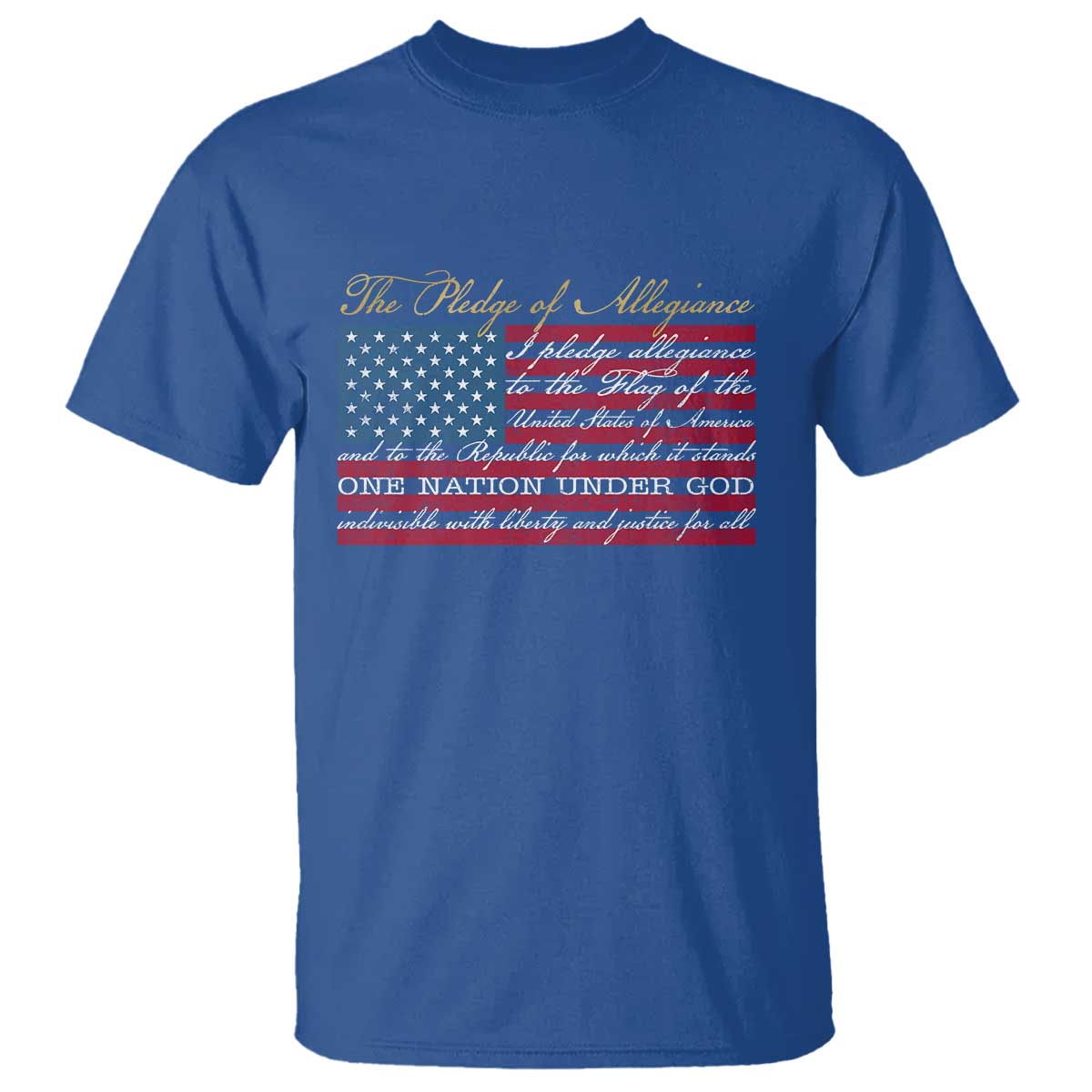 The Pledge of Allegiance T Shirt US Military Veteran Patriotic American Flag