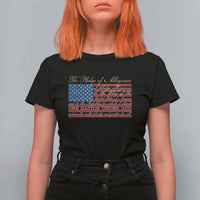 The Pledge of Allegiance T Shirt For Women US Military Veteran Patriotic American Flag