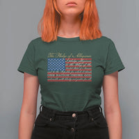 The Pledge of Allegiance T Shirt For Women US Military Veteran Patriotic American Flag