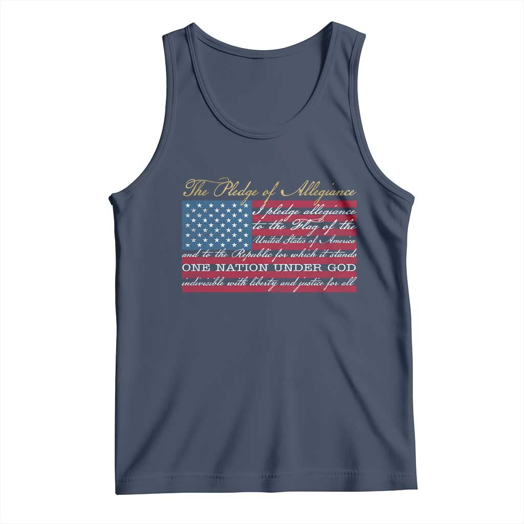 The Pledge of Allegiance Tank Top US Military Veteran Patriotic American Flag