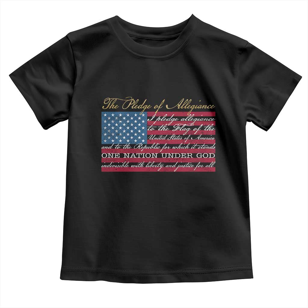 The Pledge of Allegiance Toddler T Shirt US Military Veteran Patriotic American Flag