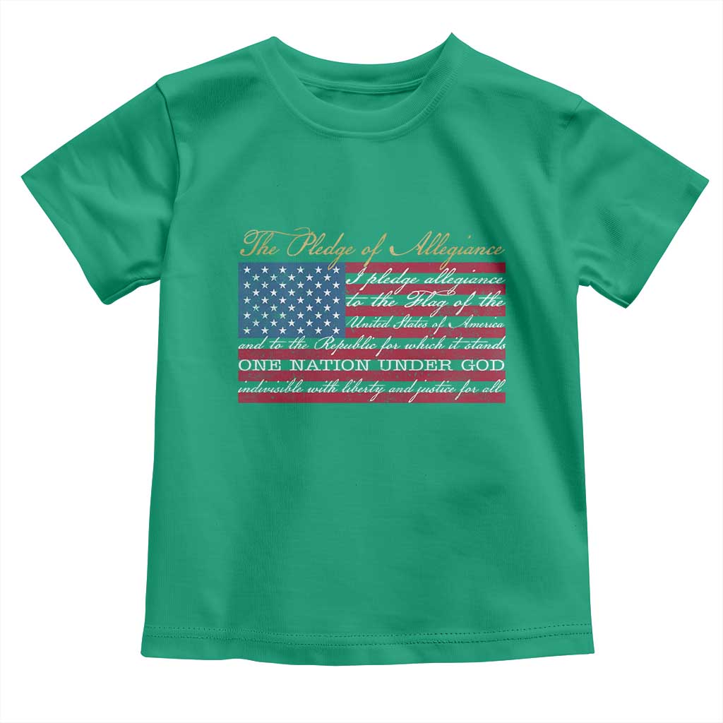 The Pledge of Allegiance Toddler T Shirt US Military Veteran Patriotic American Flag