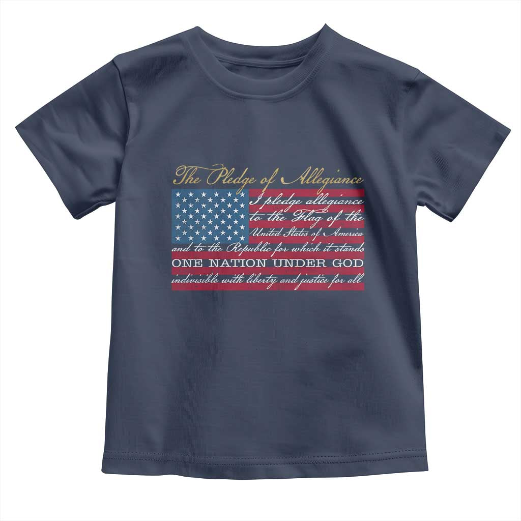 The Pledge of Allegiance Toddler T Shirt US Military Veteran Patriotic American Flag
