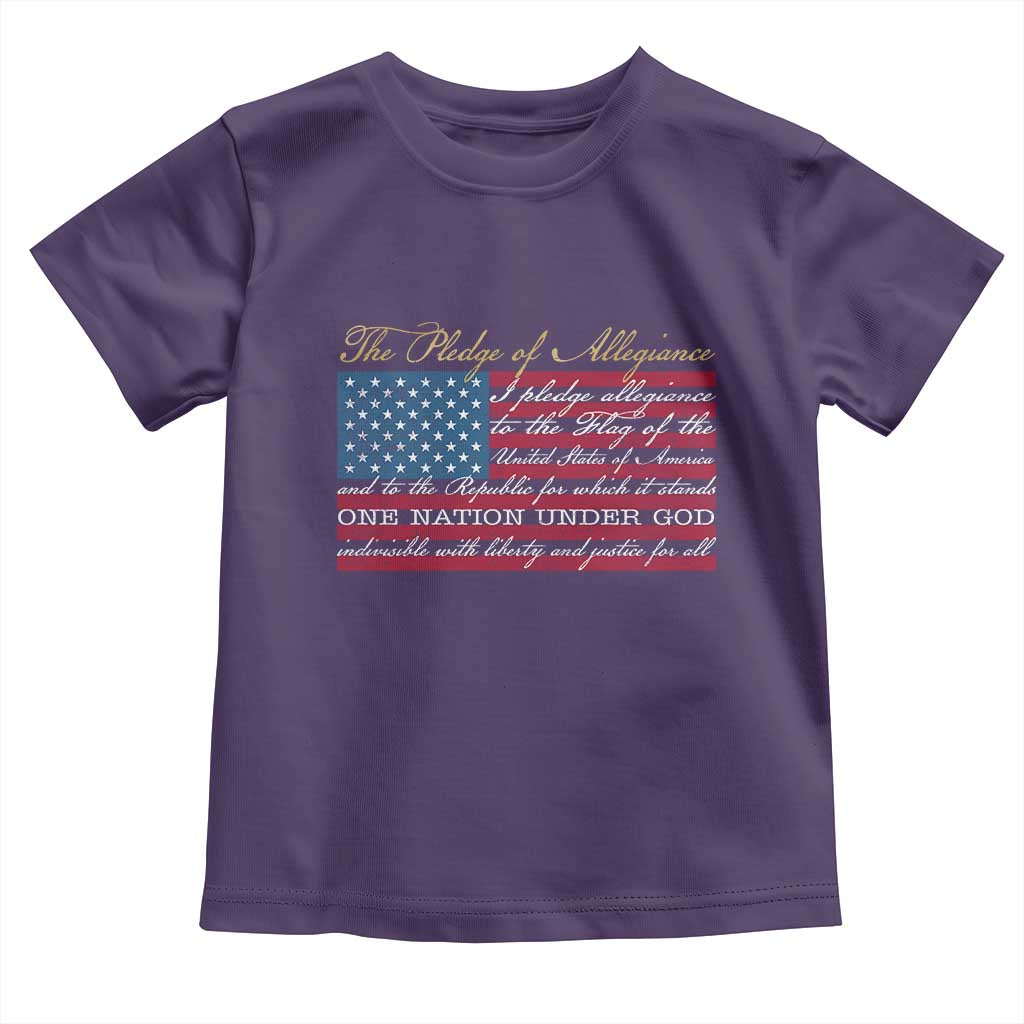 The Pledge of Allegiance Toddler T Shirt US Military Veteran Patriotic American Flag