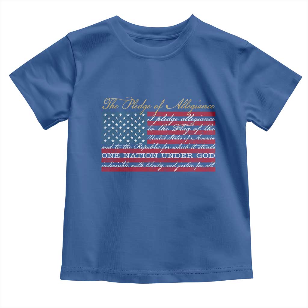 The Pledge of Allegiance Toddler T Shirt US Military Veteran Patriotic American Flag