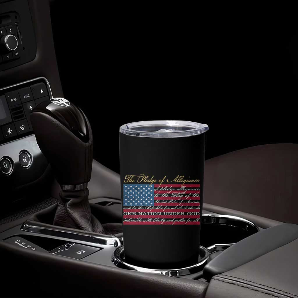 The Pledge of Allegiance Tumbler Cup US Military Veteran Patriotic American Flag