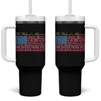 The Pledge of Allegiance Tumbler With Handle US Military Veteran Patriotic American Flag