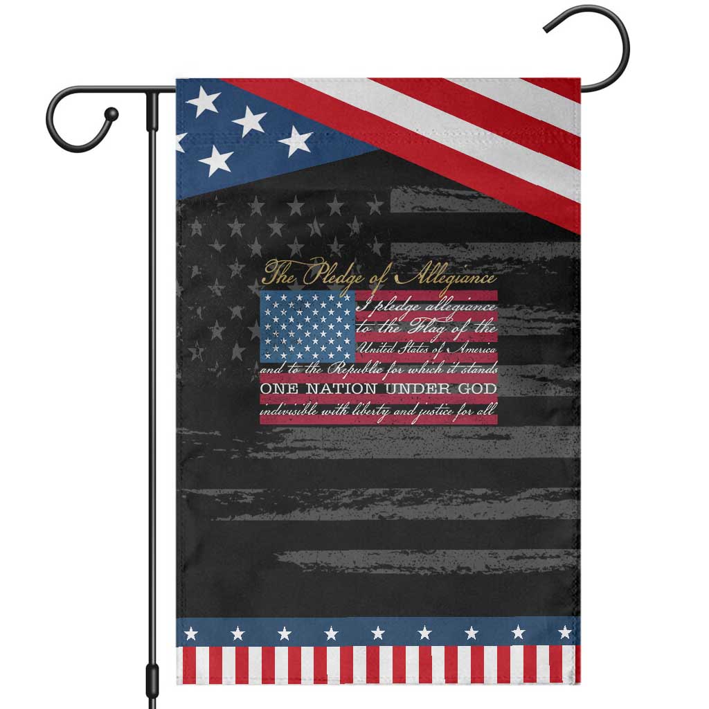 The Pledge of Allegiance Patriotic Garden Flag US Military Veteran Patriotic American Flag