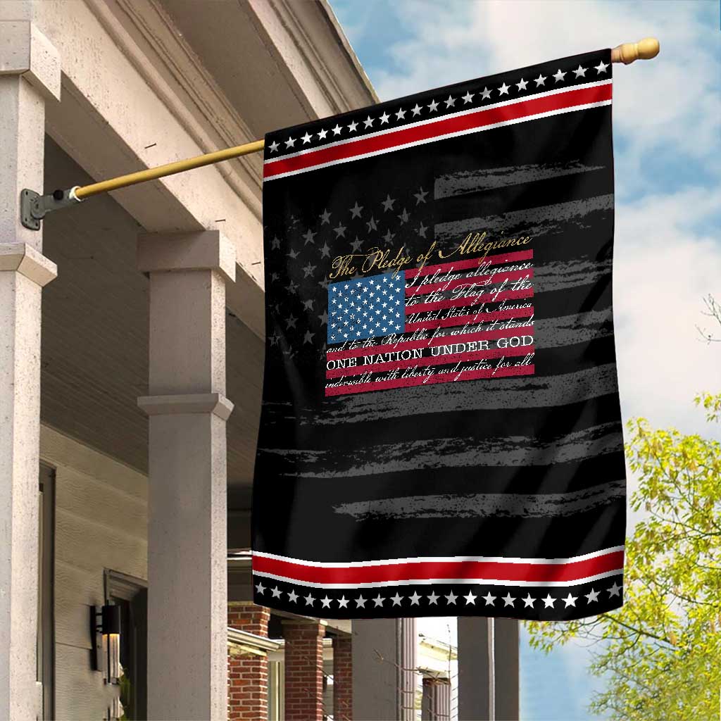 The Pledge of Allegiance Patriotic Garden Flag US Military Veteran Patriotic American Flag