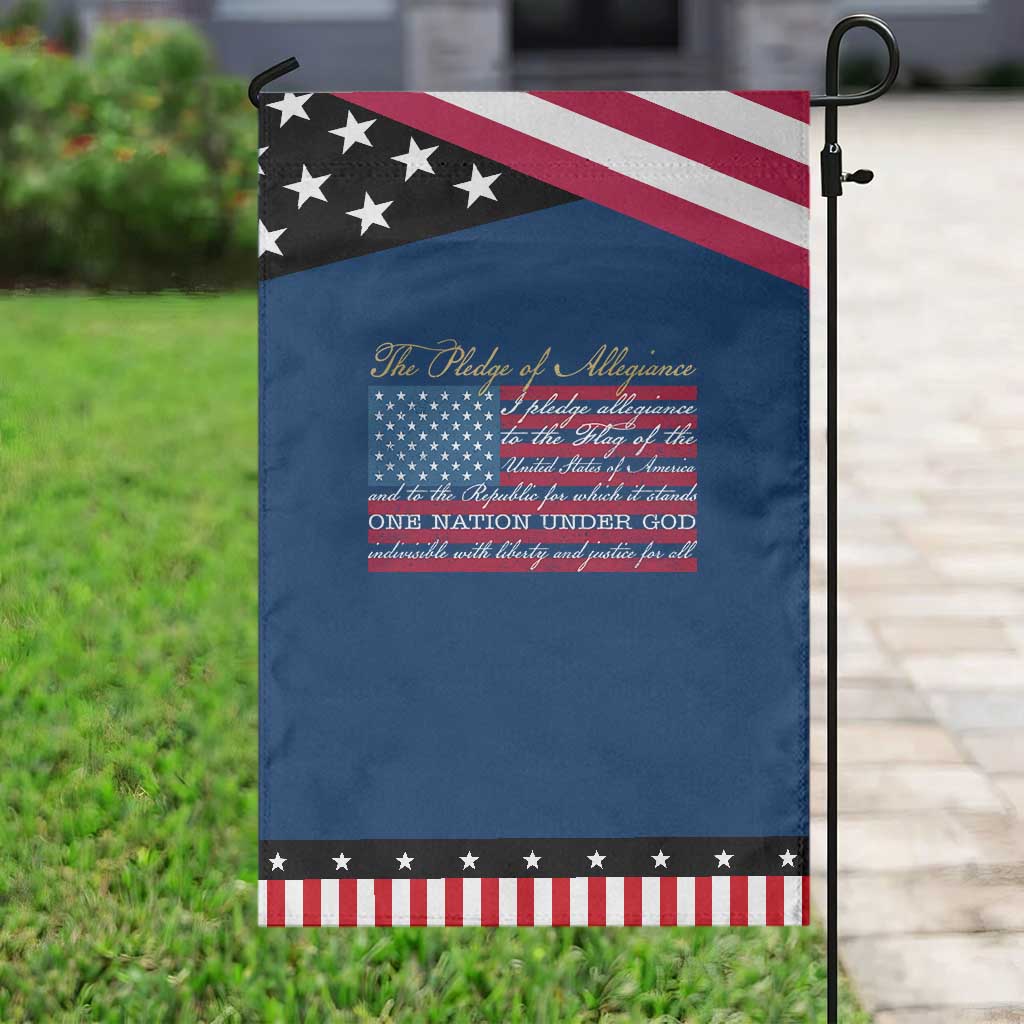 The Pledge of Allegiance Patriotic Garden Flag US Military Veteran Patriotic American Flag