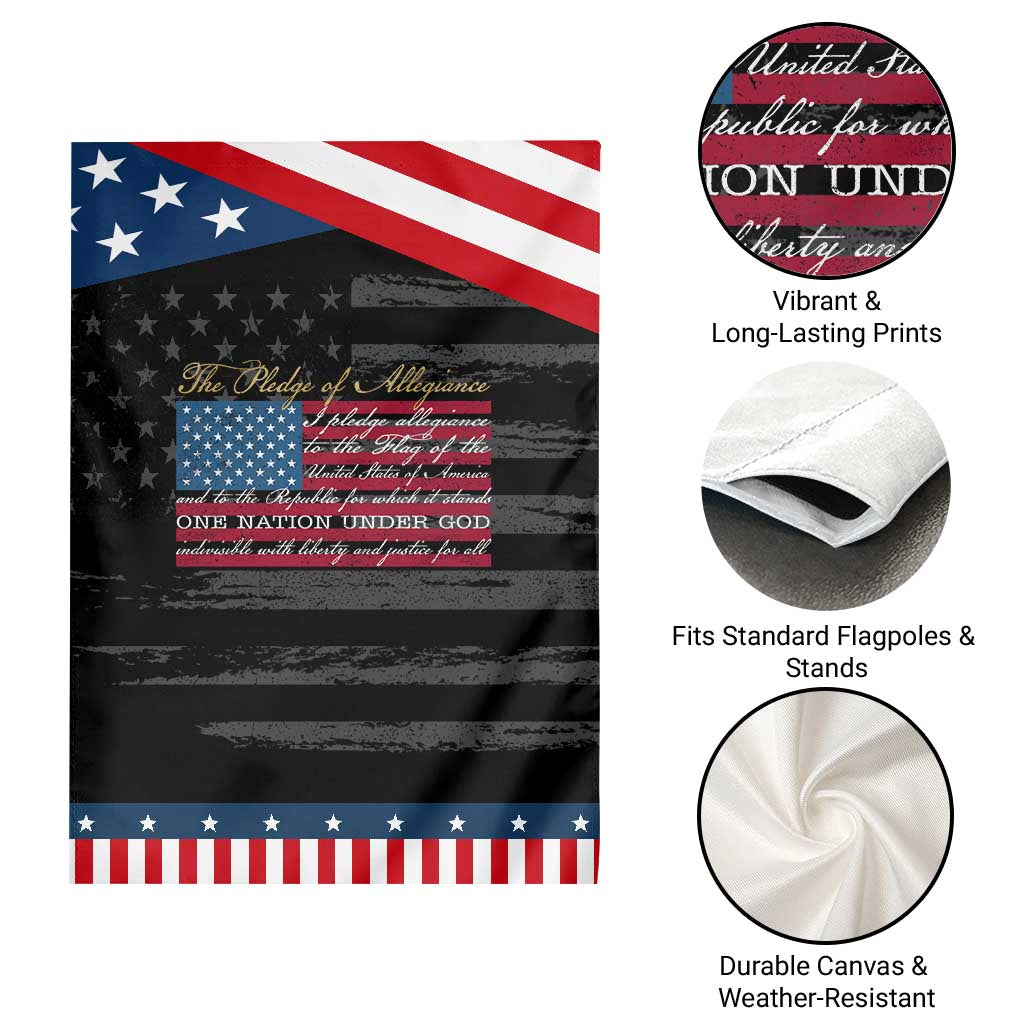 The Pledge of Allegiance Patriotic Garden Flag US Military Veteran Patriotic American Flag