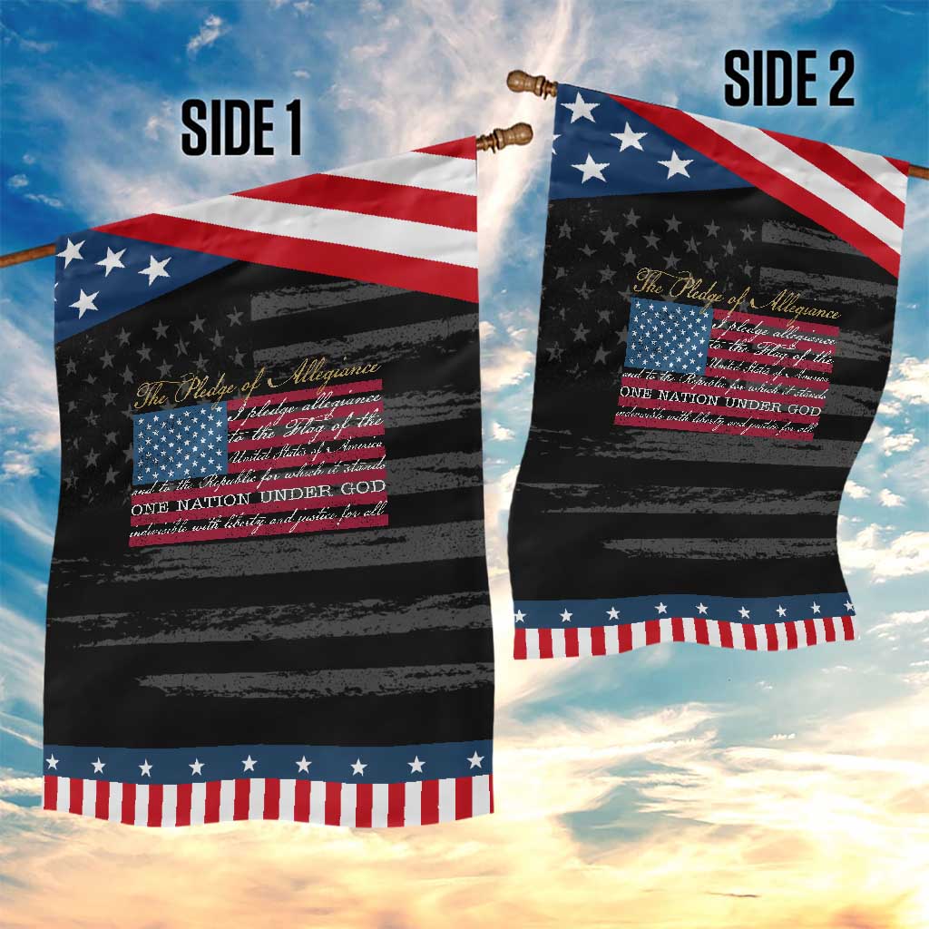 The Pledge of Allegiance Patriotic Garden Flag US Military Veteran Patriotic American Flag