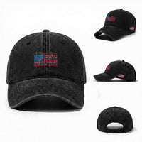 The Pledge of Allegiance Washed Cotton Baseball Cap US Military Veteran Patriotic American Flag