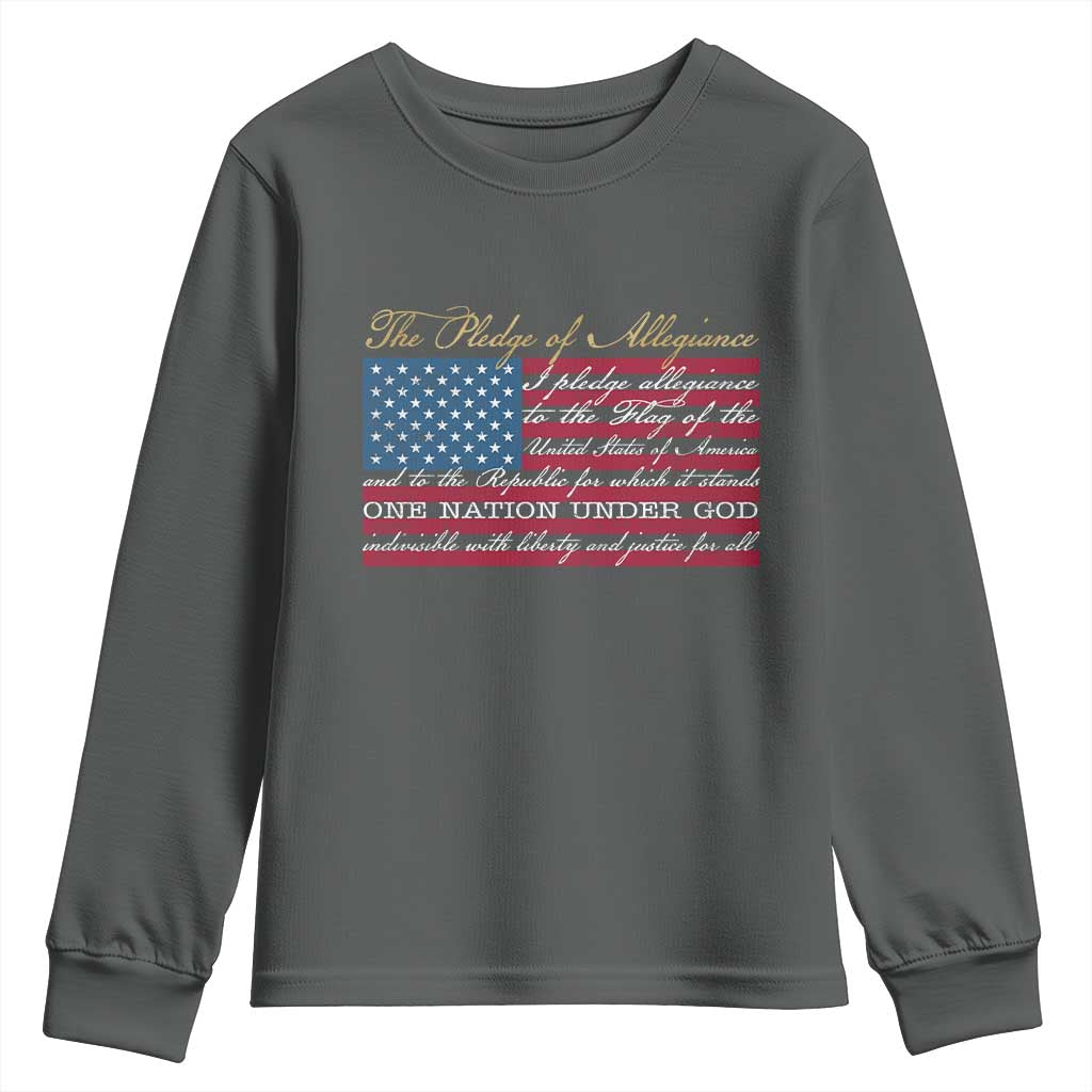 The Pledge of Allegiance Youth Sweatshirt US Military Veteran Patriotic American Flag