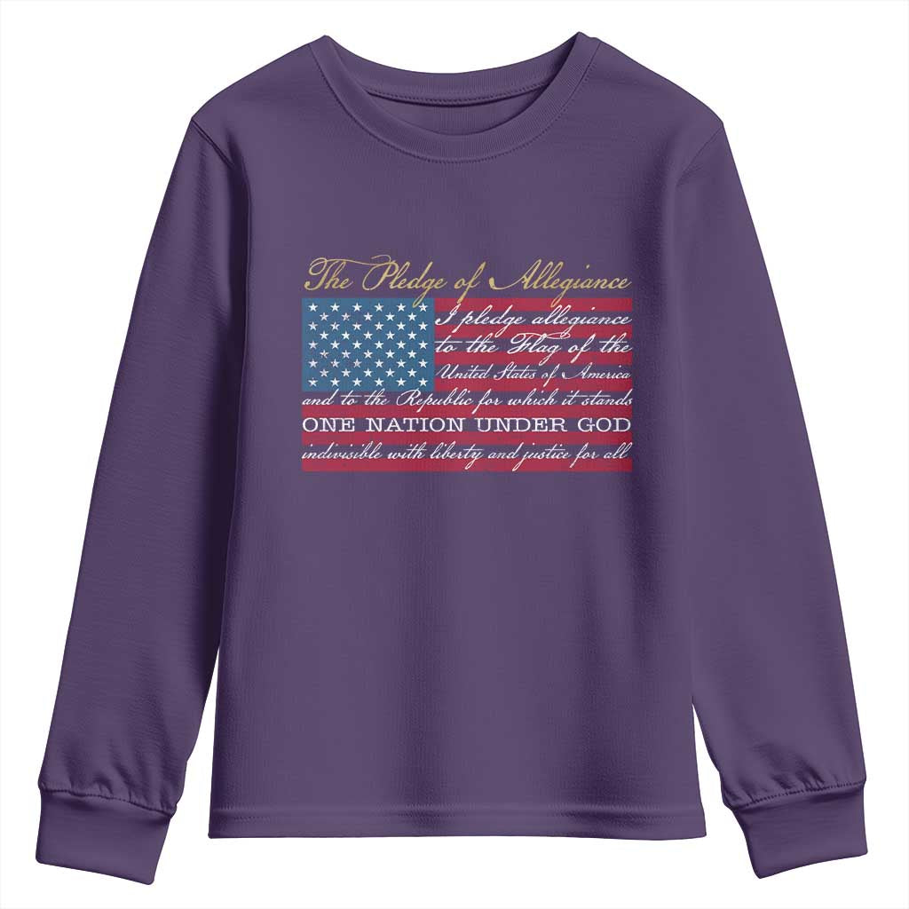 The Pledge of Allegiance Youth Sweatshirt US Military Veteran Patriotic American Flag