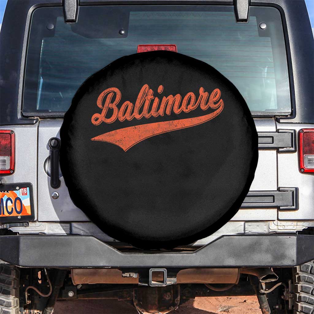 Baltimore Script Retro Baseball Sport Lovers City Pride Spare Tire Cover