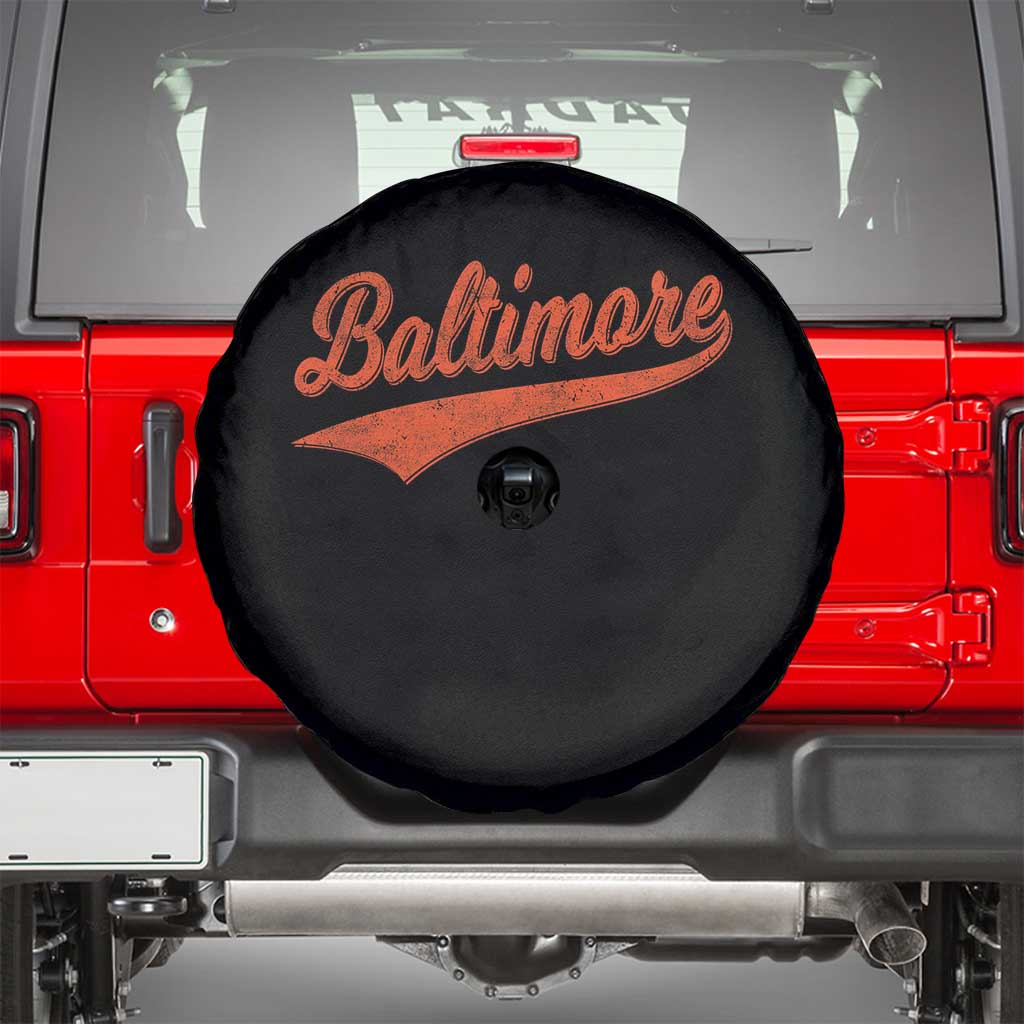 Baltimore Script Retro Baseball Sport Lovers City Pride Spare Tire Cover