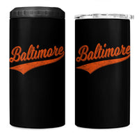 Baltimore Script Retro Baseball Sport Lovers City Pride 4 in 1 Can Cooler Tumbler